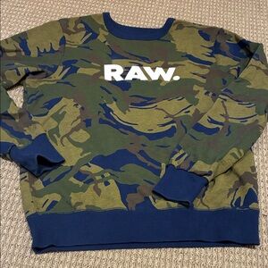 G-Star RAW Camouflage Crewneck Sweater - Green and Blue